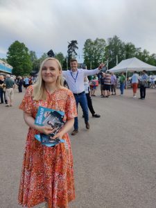 Vihreiden eurovaaliehdokkaat Maria Ohisalo ja Timo Huhtamäki.